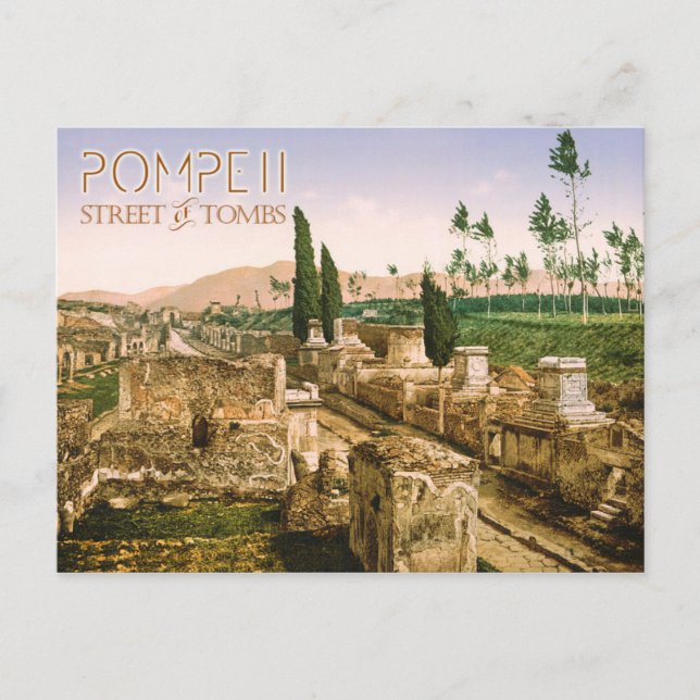 Carte Postale La Rue des Tombeaux, Pompéi, Italie (Devant)