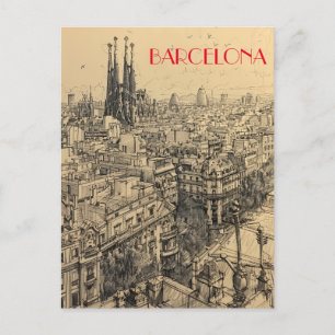 Carte Postale La Sagrada Familia Barcelone Espagne