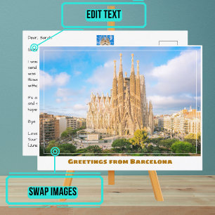 Carte Postale La Sagrada Familia Barcelone Espagne Moderne