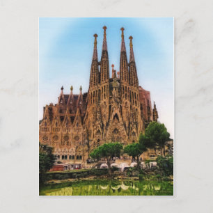 Carte Postale La Sagrada Familia, Barcelone, Espagne (Peint)