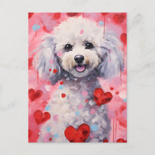 Carte Postale la Saint-Valentin Caniche