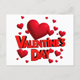 Carte Postale la Saint-Valentin coeurs d'amour 