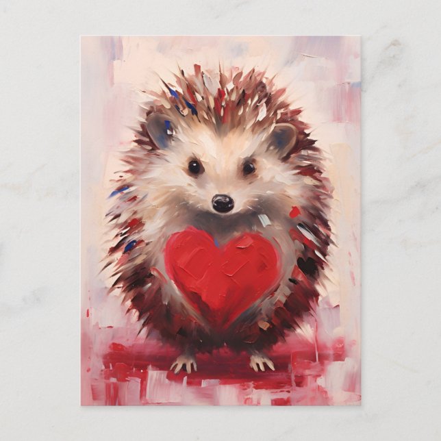 Carte Postale la Saint-Valentin du hérisson (Devant)