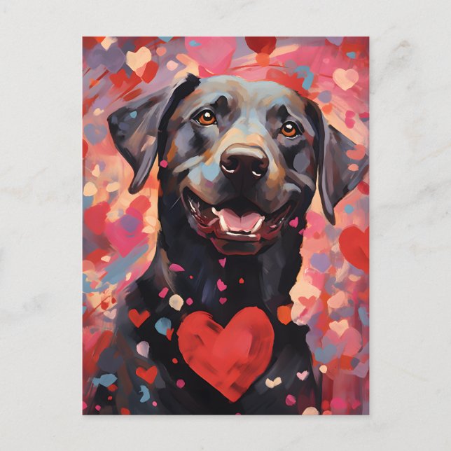 Carte Postale la Saint-Valentin labrador (Devant)