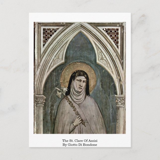 Carte Postale La Sainte Claire D'Assise Par Giotto Di Bondone (Devant)