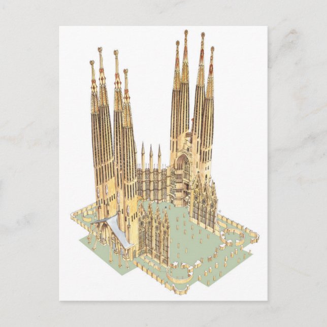 Carte Postale La Sainte Famille Antonio Gaudi. Barcelone Espagne (Devant)