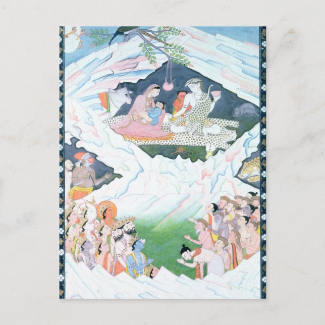 Carte Postale La Sainte Famille de Shiva et Parvati (Devant)