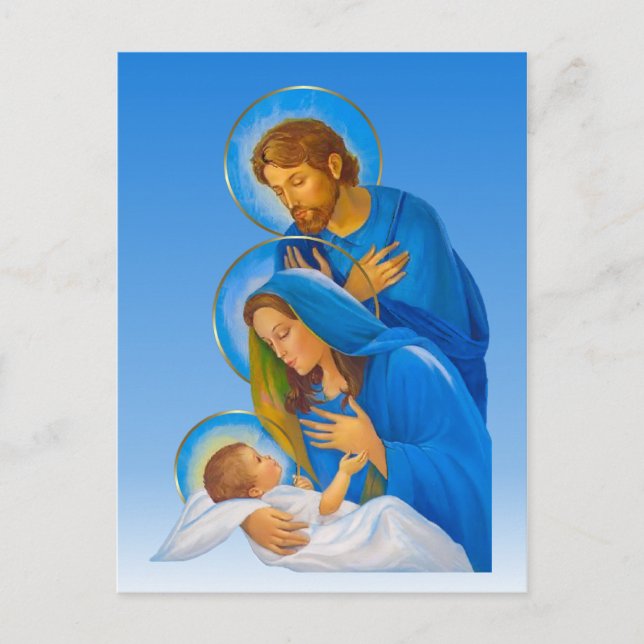 Carte Postale La Sainte Famille - Nativité - Naissance du bébé J (Devant)
