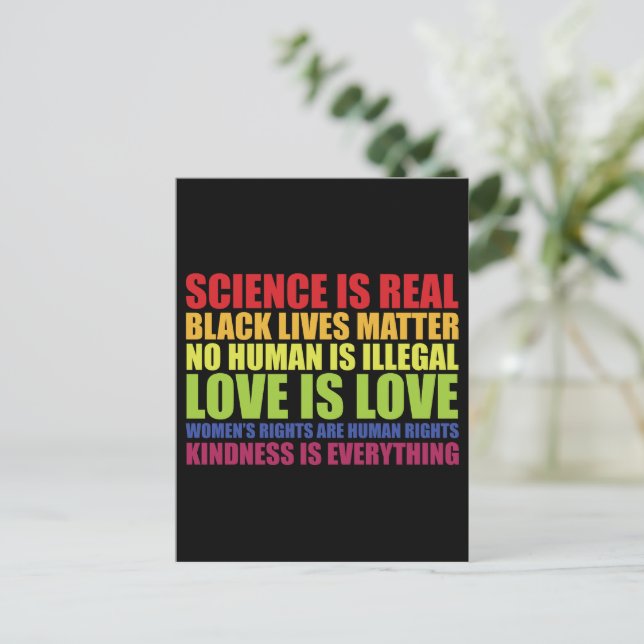 Carte Postale La science est une vraie vie noire matière LGBT Pr (Debout devant)