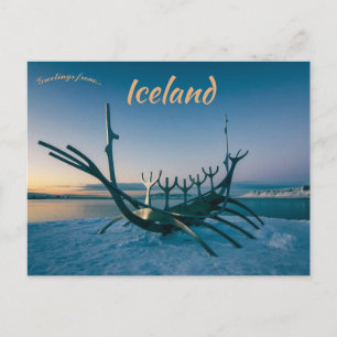 Carte Postale La sculpture Sun Voyager Solfar Reykjavik Islande