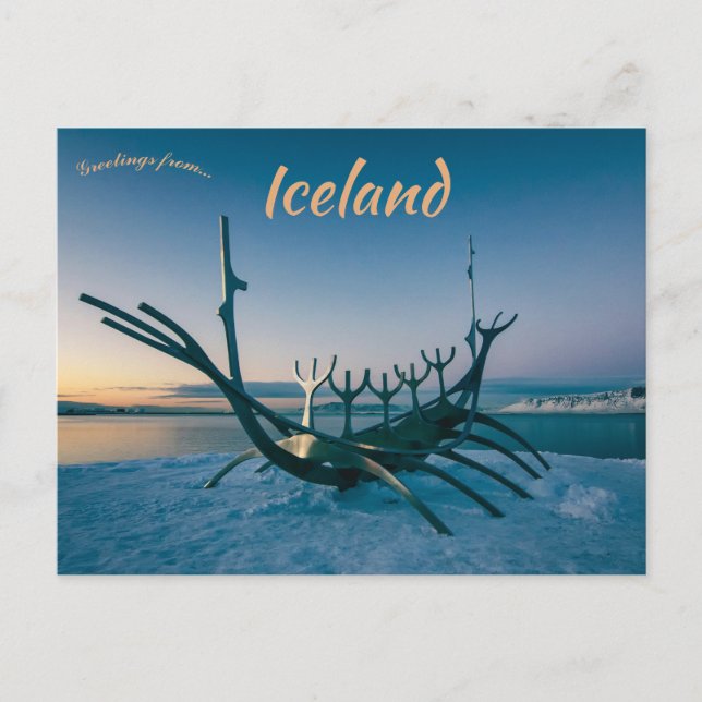 Carte Postale La sculpture Sun Voyager Solfar Reykjavik Islande (Devant)