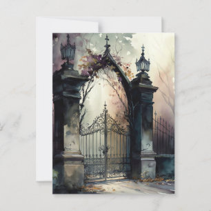 Carte Postale La série Porte de Cimetière Gothique Design 12