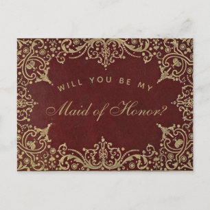 Carte Postale La servante d'honneur Proposition Or Bourgogne Rou