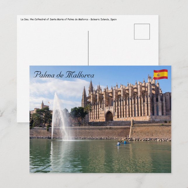 Carte Postale La Seu, Cathédrale de Palma de Majorque - Espagne (Devant / Derrière)