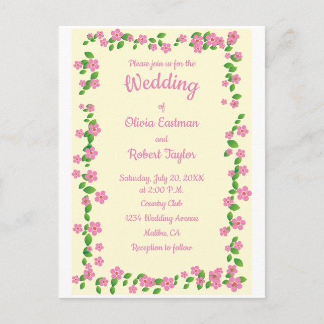 Carte Postale La simplicité personnalisée est le meilleur mariag (Devant)