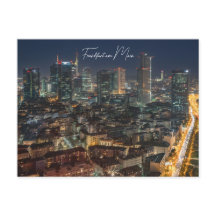 Carte postale, la Skyline Frankfurt la nuit