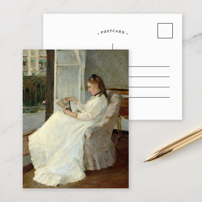 Carte Postale La soeur de l'artiste à la fenêtre | Berthe Moriso (Créateur téléchargé)