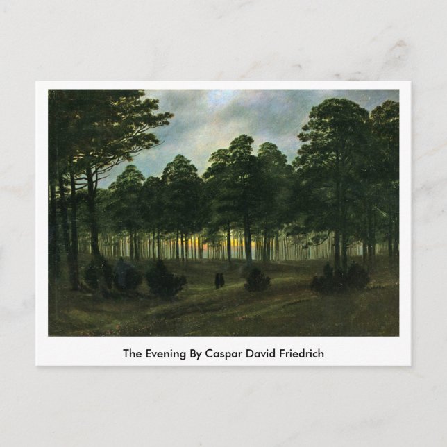 Carte Postale La Soirée De Caspar David Friedrich (Devant)
