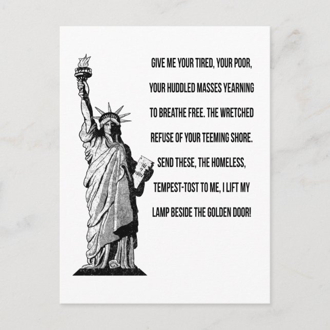 Carte Postale La Statue de la Liberté Le Nouveau Colossus (Devant)