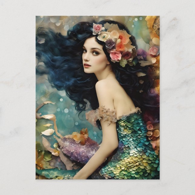 Carte Postale La superbe mosaïque de sirène (Devant)