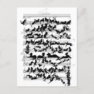 Carte Postale La Symphonie du vecteur de chat