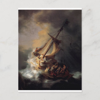 Carte Postale La tempête sur la mer de Galilée par Rembrandt-van
