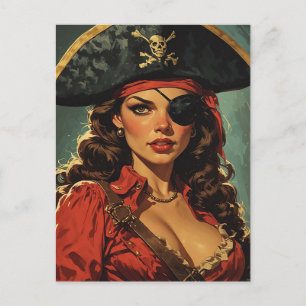 Carte Postale La tentatrice pirate écarlate