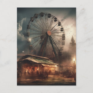 Carte Postale La tente de roue Ferris Carnival Abandonnée