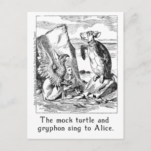 Carte Postale La tortue Fausse et Griffin chantent à Alice