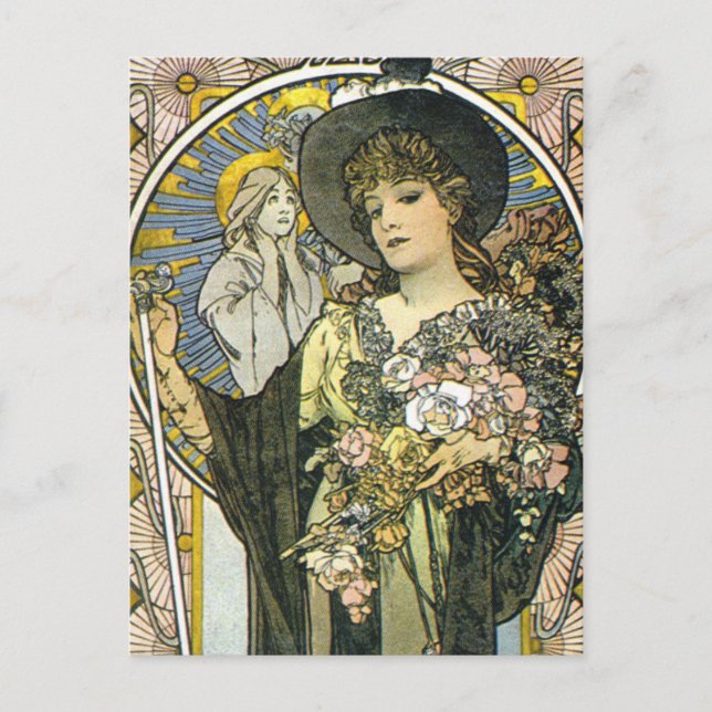 Carte Postale "La Tosca" (détail) d'Alphonse Mucha (Devant)