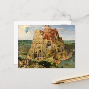 Carte Postale La Tour de Babel, 1563 par Pieter Bruegel