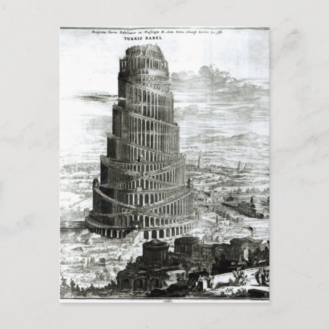 Carte Postale La Tour de Babel, 1679 (Devant)