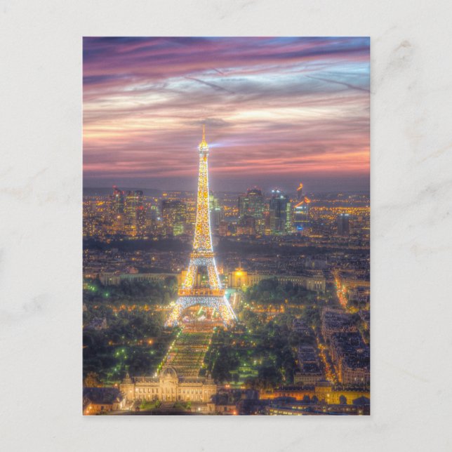 Carte Postale La Tour Eiffel la nuit, Paris France (Devant)
