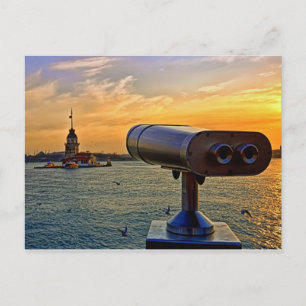 Carte Postale La Tour Maiden À Istanbul, Turquie.