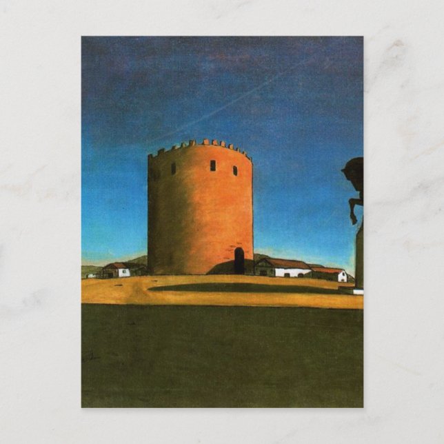 Carte Postale La tour rouge de Giorgio de Chirico 1913 (Devant)