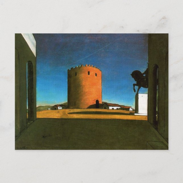 Carte Postale La tour rouge de Giorgio de Chirico 1913 (Devant)