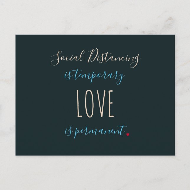 Carte Postale La typographie de l'amour distante sociale cite de (Devant)