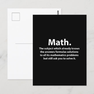 Carte Postale La typographie mathématique Les maths amusantes