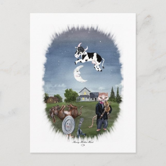 CARTE POSTALE LA VACHE A JUMPÉ AU-DESSUS DE LA LUNE (Devant)