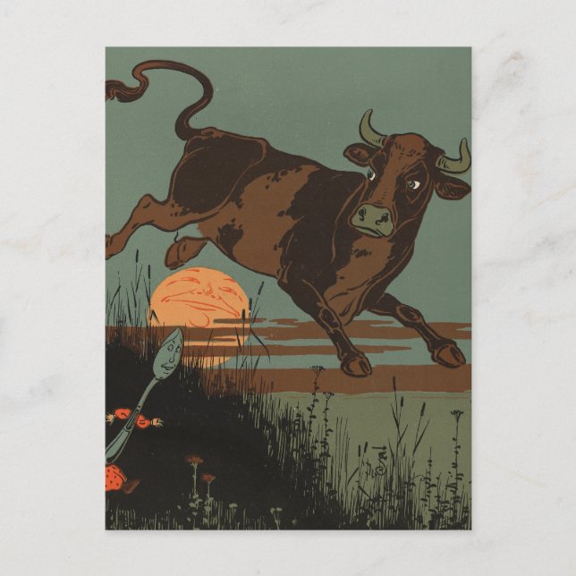 Carte Postale La vache a sauté au-dessus de la lune (Devant)