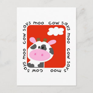 Carte Postale La vache indique des T-shirts et des cadeaux de