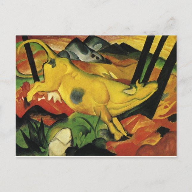 Carte Postale La vache jaune par Franz Marc (Devant)