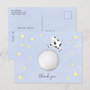 Carte Postale La vache minimaliste en Merci s'est cognée au-dess