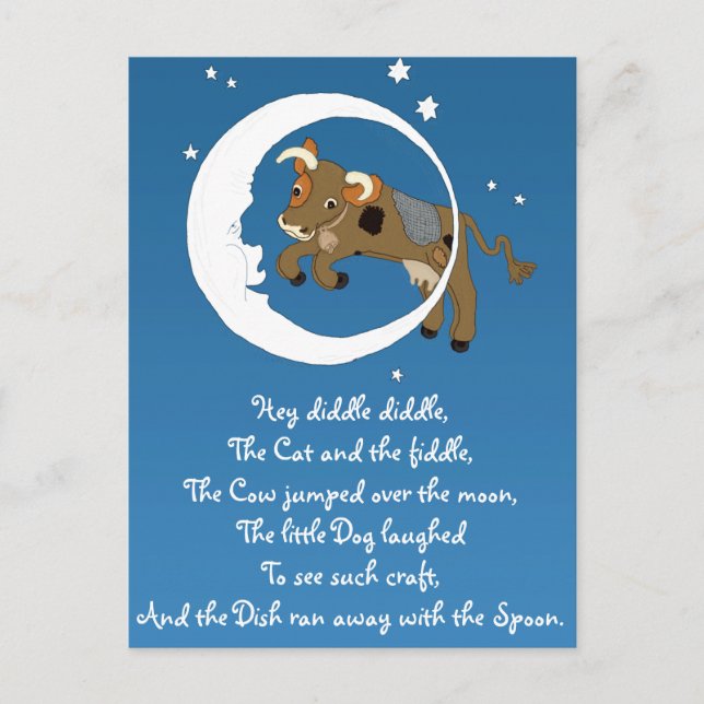 Carte Postale La vache sautait au-dessus de la lune (Devant)