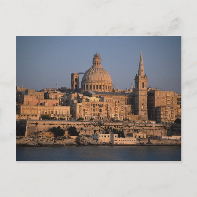 Carte Postale La Valette, de Sliema Bay, Malte (Devant)