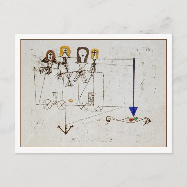 Carte Postale La vertu Wagon par Paul Klee (Devant)