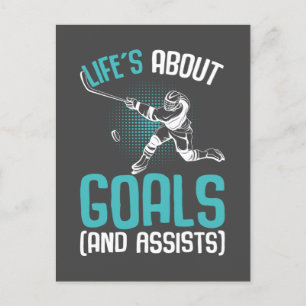 Carte Postale La vie à propos des objectifs Joueur de hockey sur