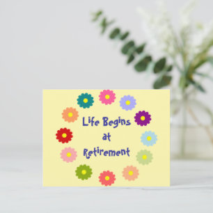 Carte Postale La vie commence à la retraite