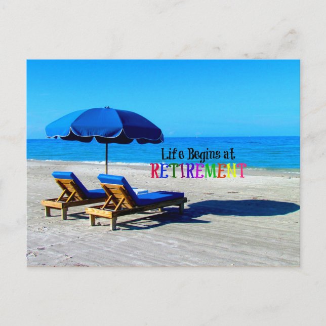 Carte Postale La vie commence à la retraite (Devant)