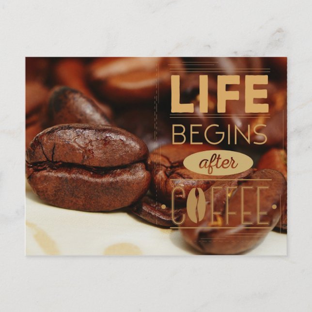 Carte Postale La vie commence après la caféine toxicomane (Devant)